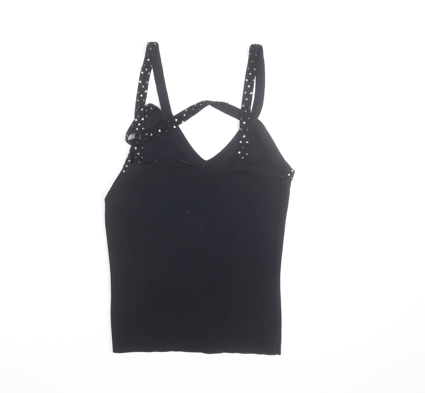 Wallis Women's Black Sequin Camisole Tank Top Size 12