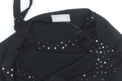 Wallis Women's Black Sequin Camisole Tank Top Size 12