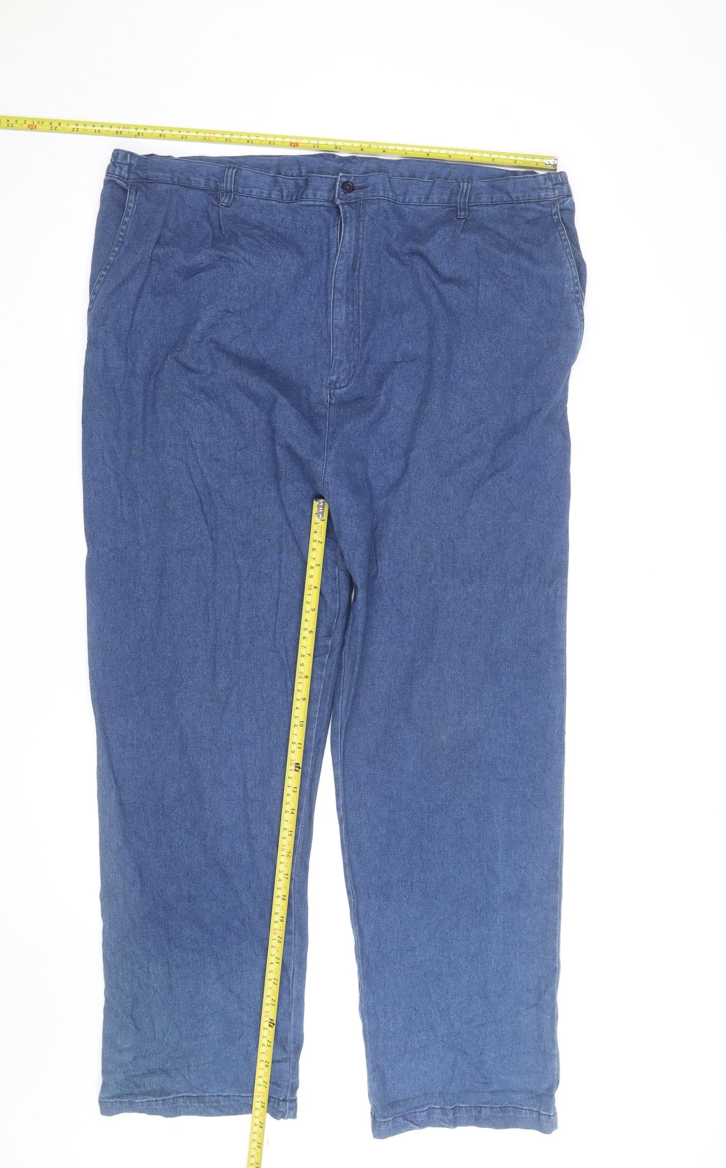 Clifford James Women's Blue Straight Leg Cotton Jeans L Relaxed Fit