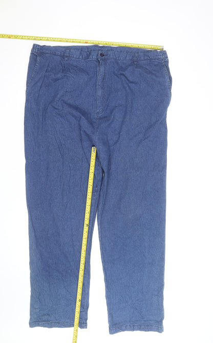 Clifford James Women's Blue Straight Leg Cotton Jeans L Relaxed Fit