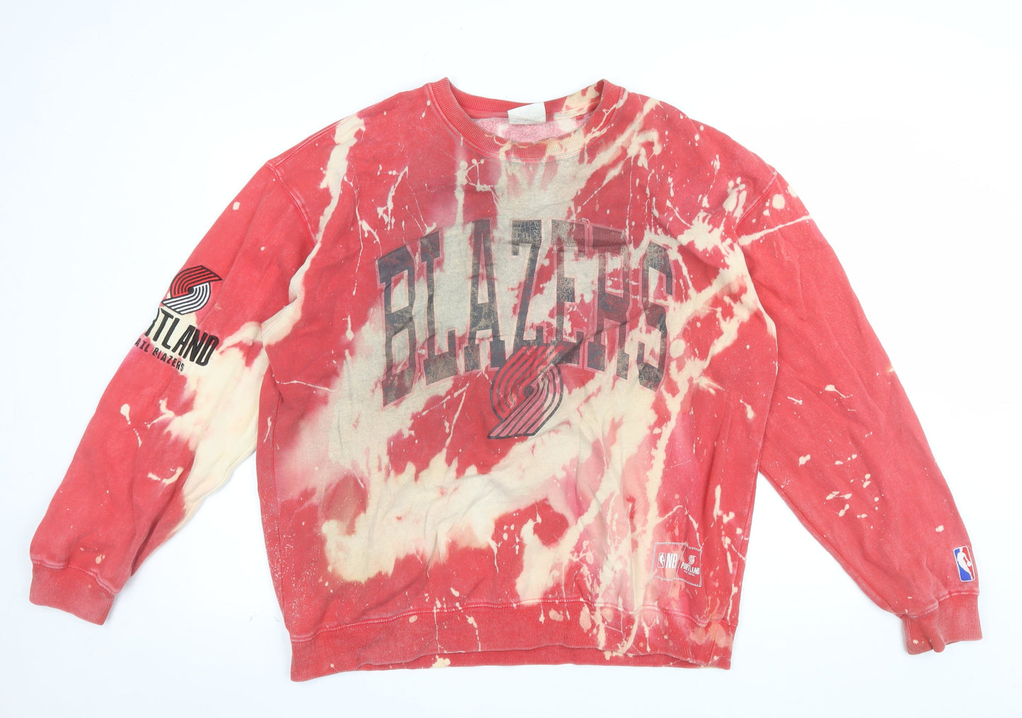 NBA Men’s Red Tie-Dye Portland Trail Blazers Sweatshirt L