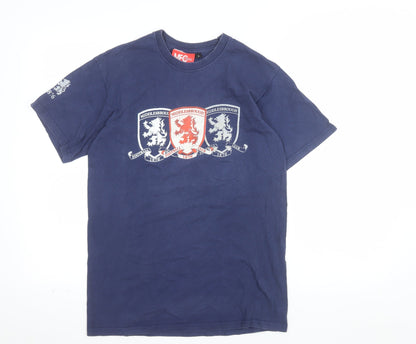 MFC Official Merchandise Men's Blue Small Crew Neck Graphic T-Shirt