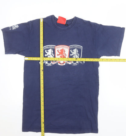 MFC Official Merchandise Men's Blue Small Crew Neck Graphic T-Shirt
