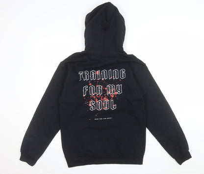 Gildan Men's Black Pullover Hoodie Size S Graphic Print Fleece