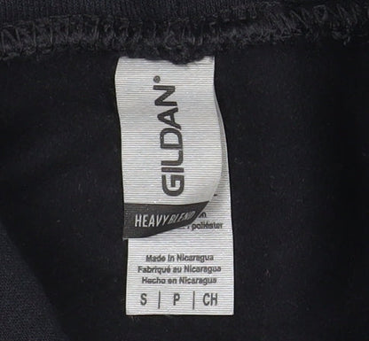Gildan Men's Black Pullover Hoodie Size S Graphic Print Fleece