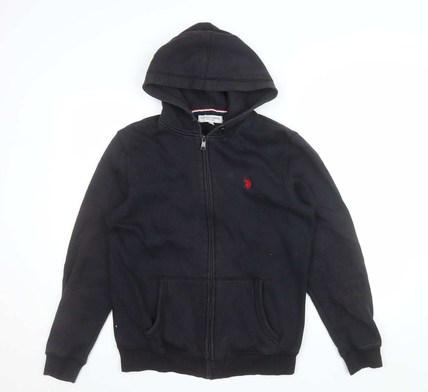 U.S. Polo Assn. Men's Black Full Zip Hoodie Size S Logo Fleece