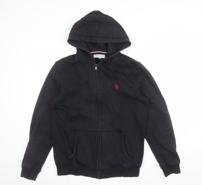 U.S. Polo Assn. Men's Black Full Zip Hoodie Size S Logo Fleece