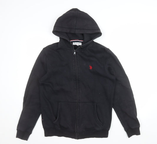 U.S. Polo Assn. Men's Black Full Zip Hoodie Size S Logo Fleece