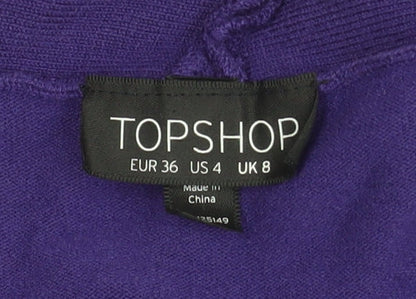 Topshop Women's Purple Bodycon Knee Length Dress Size 8