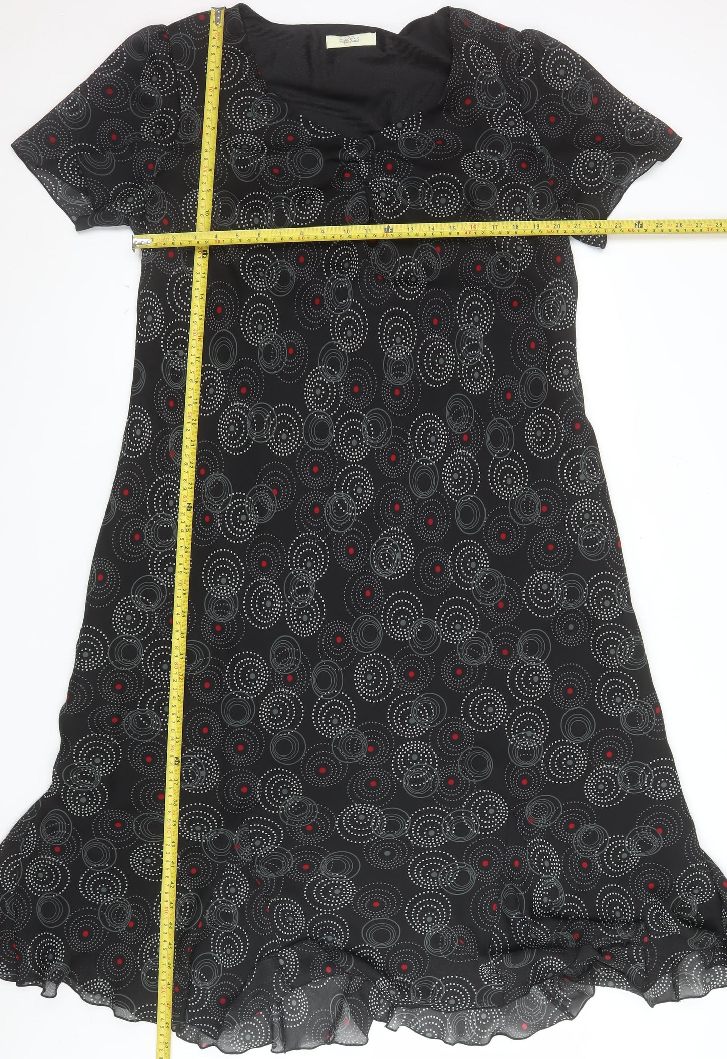 Classics Women Black Plus Size 24 Shift Knee Length Dress