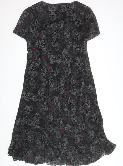 Classics Women Black Plus Size 24 Shift Knee Length Dress