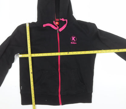 Kickers Teen Girls Black Pink Full Zip Hoodie Size 14 Cotton