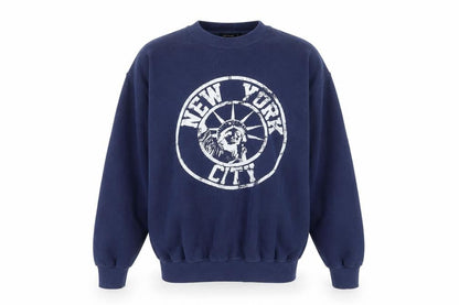 River Island Men's Blue New York City Graphic Pullover Sweatshirt Size S