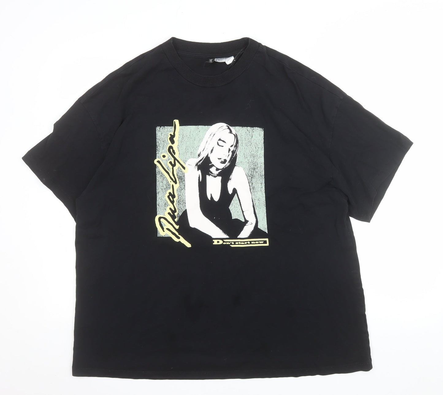 Dua Lipa H&M Divided Women's Black Graphic Music T-Shirt M