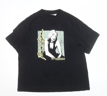 Dua Lipa H&M Divided Women's Black Graphic Music T-Shirt M