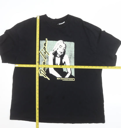 Dua Lipa H&M Divided Women's Black Graphic Music T-Shirt M