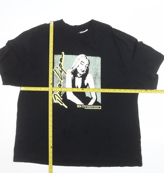 Dua Lipa H&M Divided Women's Black Graphic Music T-Shirt M