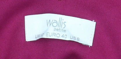 Wallis Petite Women's Purple Beaded Asymmetric Shift Dress Size 12