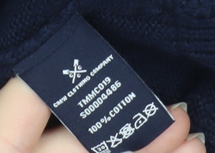 Crew Clothing Company Men's Blue Half Zip Cotton Jumper M