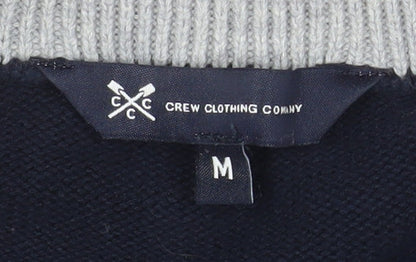 Crew Clothing Company Men's Blue Half Zip Cotton Jumper M