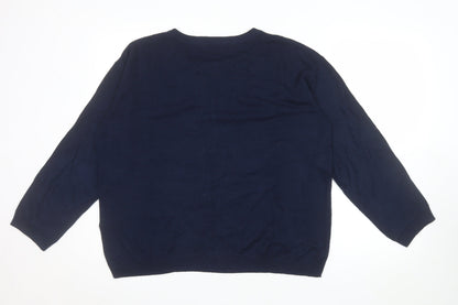 Cath Kidston Women’s Blue Rainbow Stripe Crew Neck Cotton Jumper XL