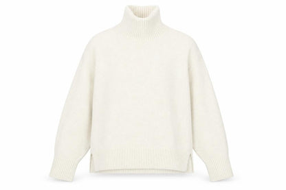 Uniqlo Women Ivory Roll Neck Wool Blend Knit Jumper XS