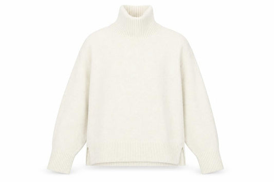 Uniqlo Women Ivory Roll Neck Wool Blend Knit Jumper XS