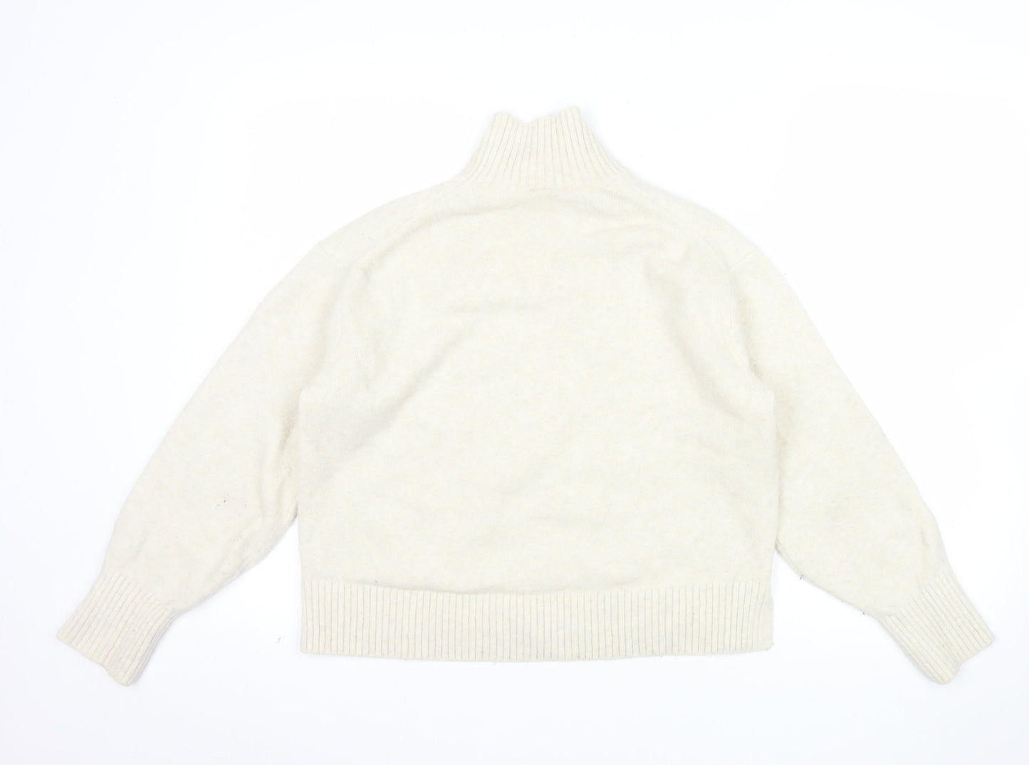 Uniqlo Women Ivory Roll Neck Wool Blend Knit Jumper XS