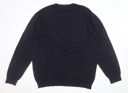 Pierre Cardin Men’s Blue 2XL Cotton Crew Neck Pullover Jumper