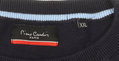 Pierre Cardin Men’s Blue 2XL Cotton Crew Neck Pullover Jumper