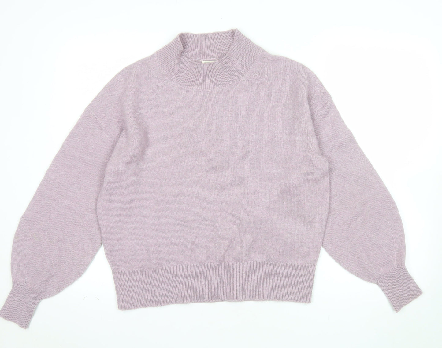 Fat Face Women's Purple Mock Neck Alpaca Wool Blend Jumper Size 8