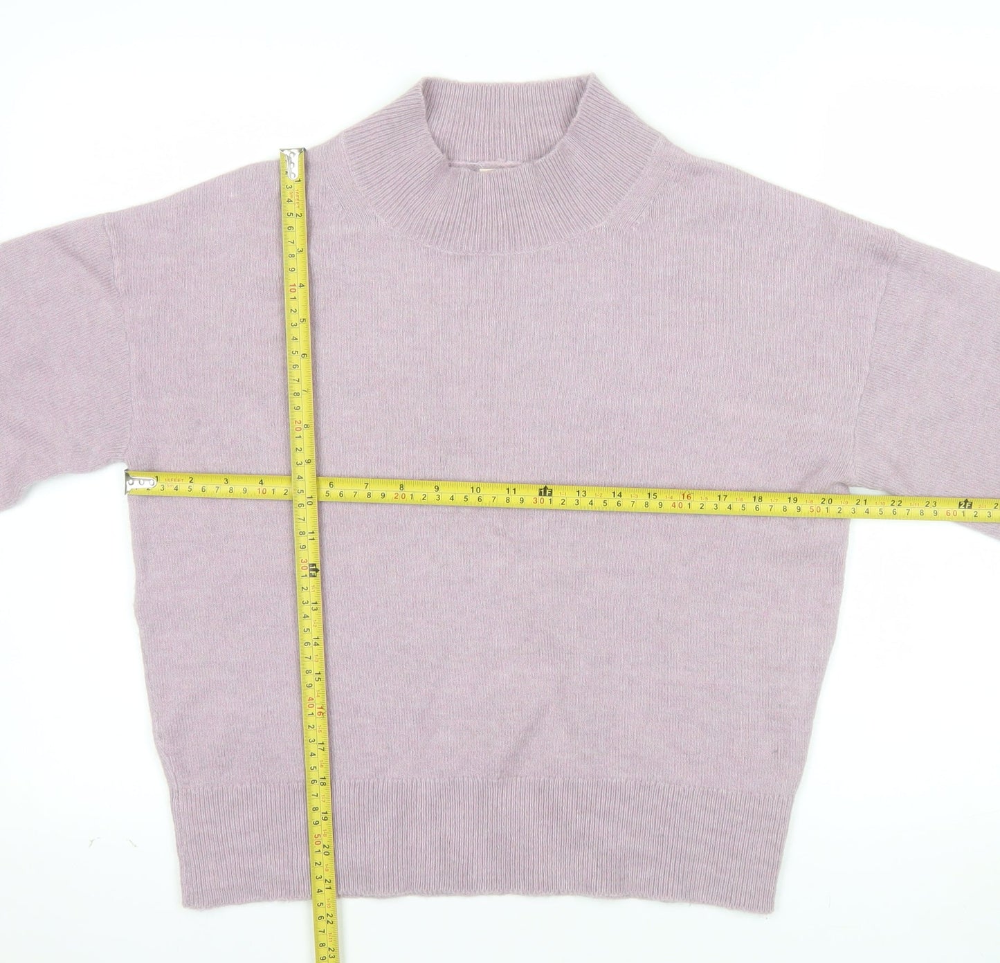 Fat Face Women's Purple Mock Neck Alpaca Wool Blend Jumper Size 8