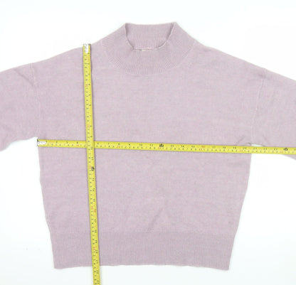 Fat Face Women's Purple Mock Neck Alpaca Wool Blend Jumper Size 8