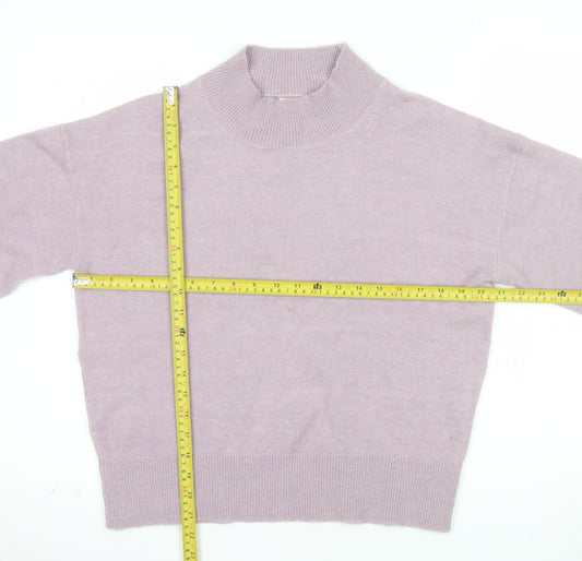 Fat Face Women's Purple Mock Neck Alpaca Wool Blend Jumper Size 8