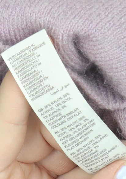 Fat Face Women's Purple Mock Neck Alpaca Wool Blend Jumper Size 8