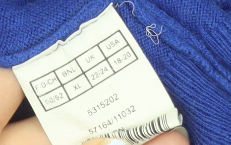 Damart Women Blue Sequin Pullover Jumper Size 22/24