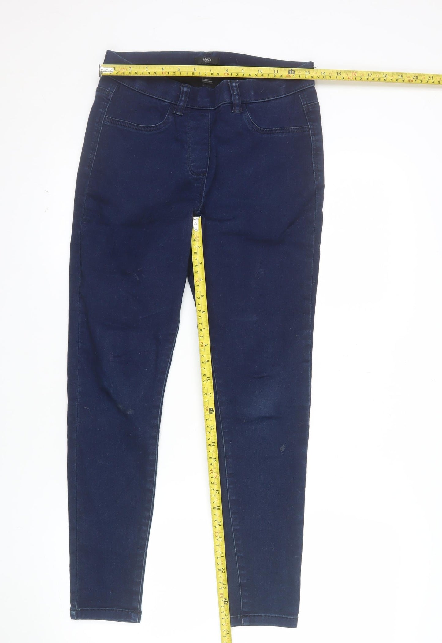 M&Co Women’s Blue Petite Skinny Stretch Jeans Size 8