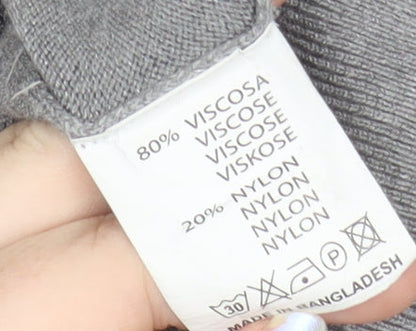 Cotton & Silk Men's Grey Crew Neck Pullover Jumper M