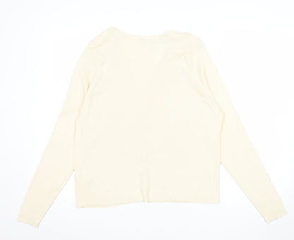 Marks and Spencer Women’s Ivory V-Neck Button Cardigan Size 20