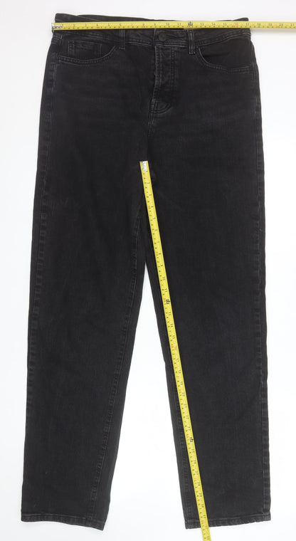 Denim Co Women’s Black Relaxed Stretch Straight Jeans Size 16L
