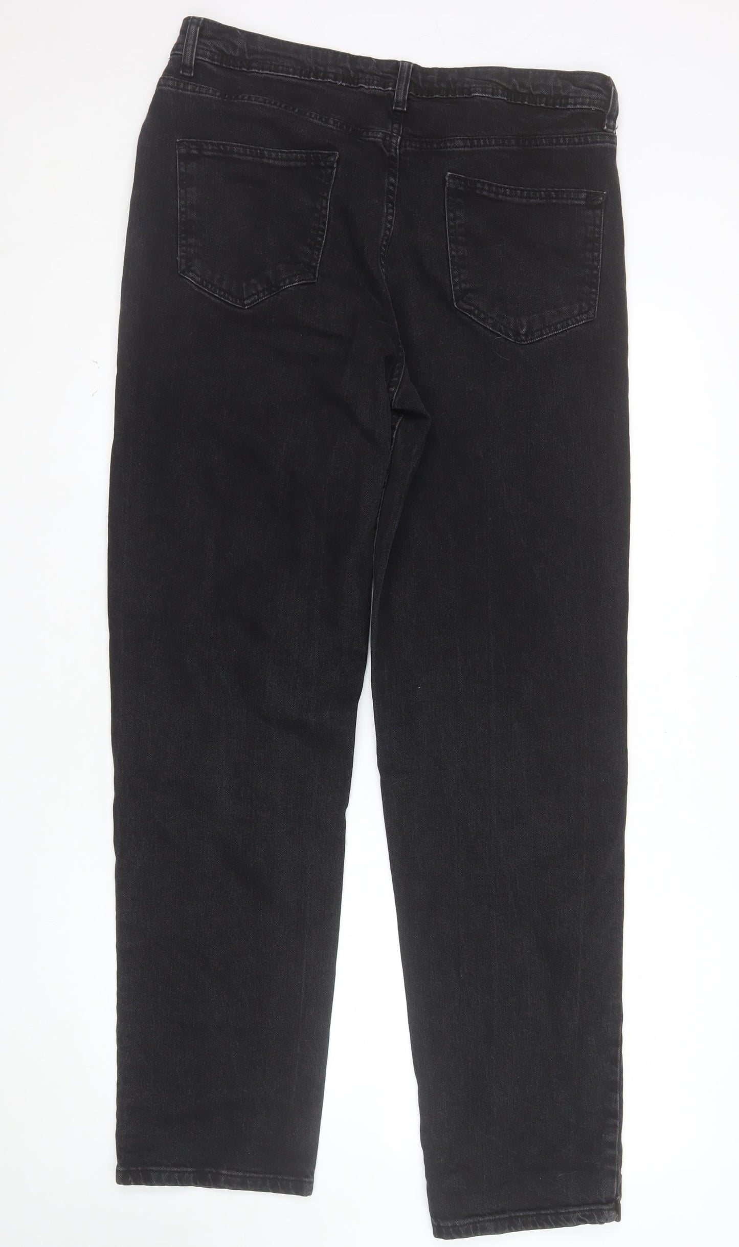 Denim Co Women’s Black Relaxed Stretch Straight Jeans Size 16L