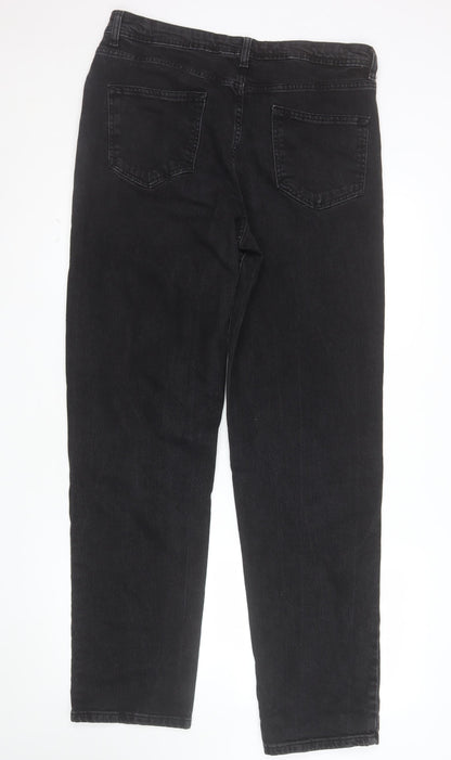 Denim Co Women’s Black Relaxed Stretch Straight Jeans Size 16L