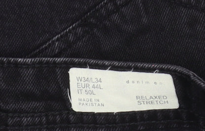Denim Co Women’s Black Relaxed Stretch Straight Jeans Size 16L