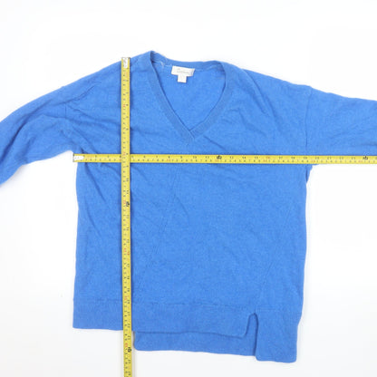 Capture Women’s Blue Lambswool V-Neck Pullover Jumper Size L