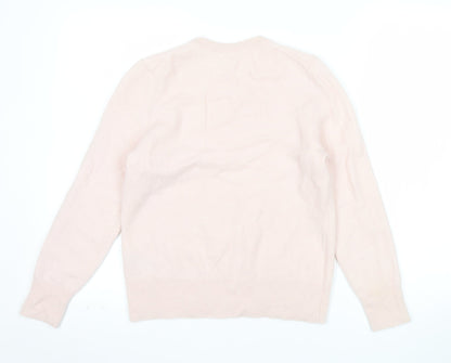 John Lewis Women’s Pink Cashmere Crew Neck Jumper Size 14