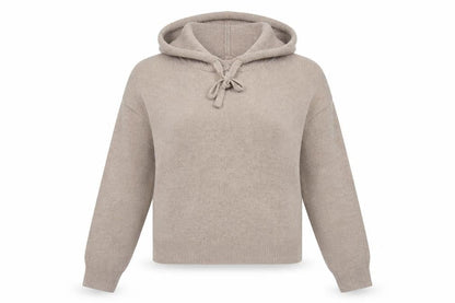 H&M Women Beige Hooded Pullover Knit Jumper Size 12