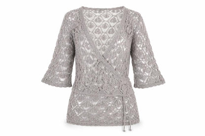 Marks and Spencer Women’s Grey Open-Knit Wrap Jumper M