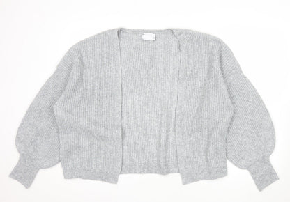 ASOS Design Curve Grey Knit Open Cardigan Women's UK 20 Long Sleeve