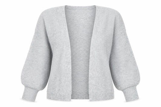 ASOS Design Curve Grey Knit Open Cardigan Women's UK 20 Long Sleeve