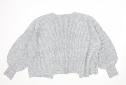 ASOS Design Curve Grey Knit Open Cardigan Women's UK 20 Long Sleeve